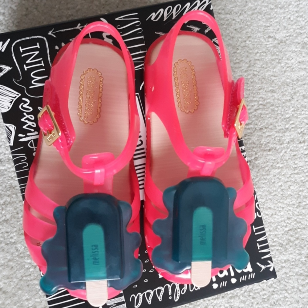 👑HP👑🆕️MINI MELISSA pink popsicle sandals size 9 - Picture 3 of 4